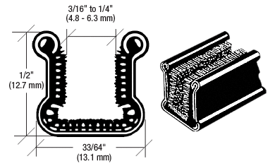 Fensterschachtleiste 2 x 12,7 mm, 2,4 m Länge