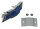Bowtie Grill Emblem Blau/Schwarz/Chrom Chevelle 69