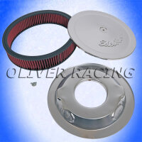 Luftfilter mit Gehäuse Edelbrock 14" 355  x 76 mm rund rot Pro Flow auswaschbar