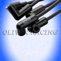 ZÜNDKABELSATZ KERAMIK 90° Kerzenstecker schwarz Universal 500 Ohm 1200°F Hitzeb.