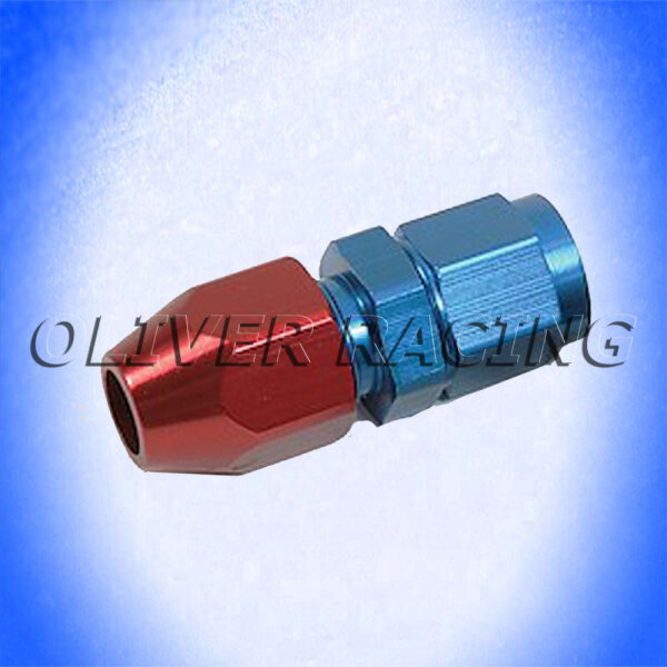 Rohranschluss Alu Fitting -6AN auf 3/8" Rohr Rot/blau Verbinder