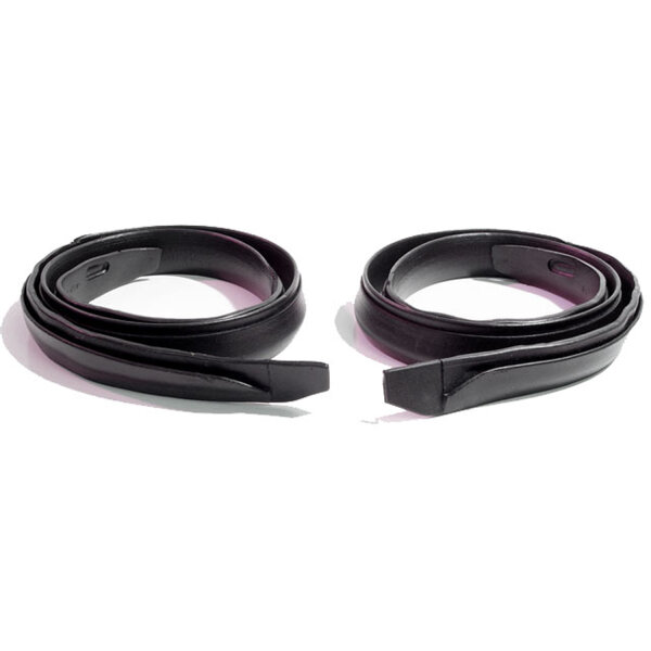 Wing-vent auxiliary weatherstrip. Fits 2-door sedans. Glue-on part that seals the wing-vent frame to the A-pillar. 38-1/2 in. long. Pair.