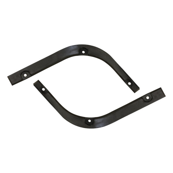 Rear bumper-to-body filler seals. Fits 63-66 Dodge A-body 2-door and 4-door hardtops, convertibles and sedans (except wagons). Features durable EPDM rubber with galvanized steel cores and precise mounting holes. Replaces OEM#s 2243800/801. Pair. R&L.