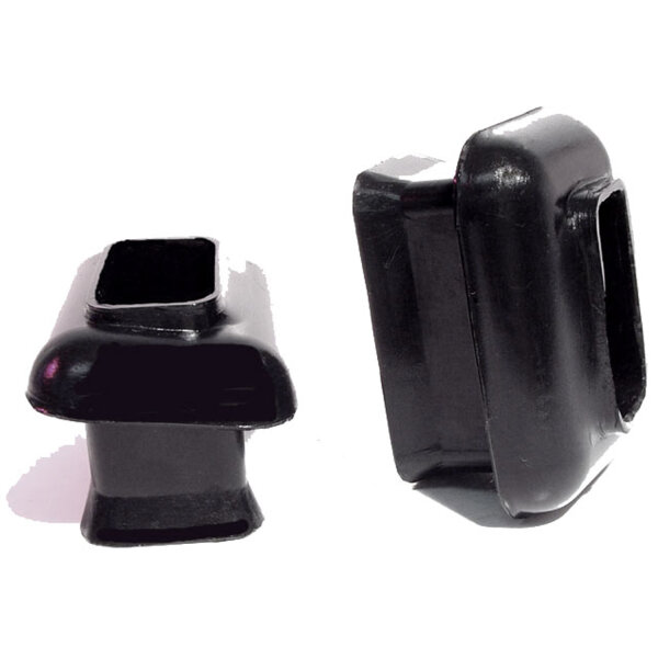 Rear Bumper Arm Grommets.  2-1/2" long X 1-3/8" wide.  Inner slot: 1-11/16" long X 13/16" wide.  Pair