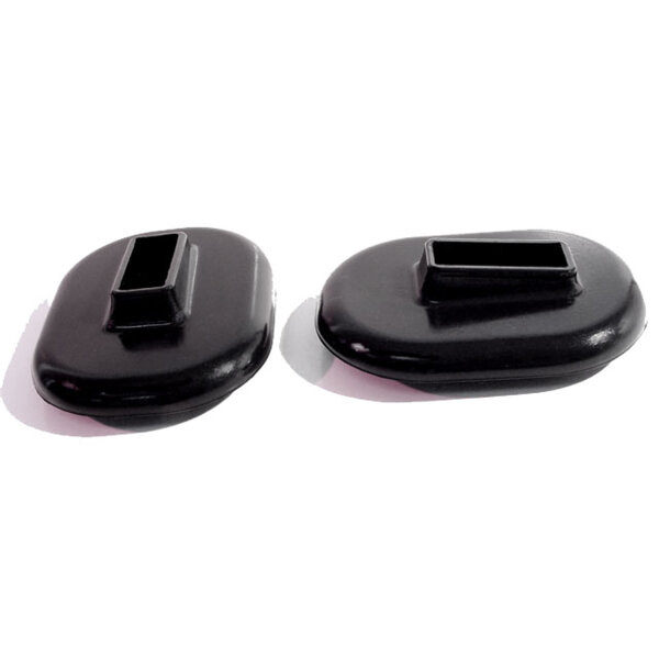 Front and Rear Bumper Arm Grommets.  3-1/4" wide X 4-5/8" long, with 1-3/4" long inner slot.  Pair