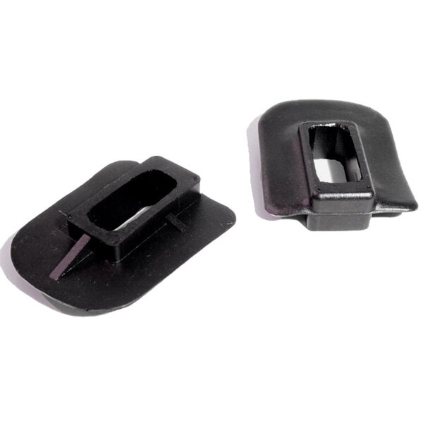 Front Bumper Arm Grommets. 2-1/2" wide X 3-1/4" long, with 1-5/8" long inner slot.  Pair