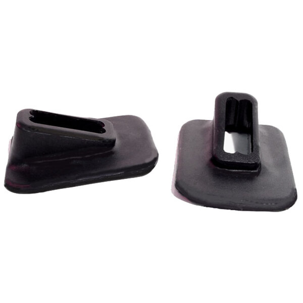 Front Bumper Arm Grommets.  Top quality reproduction.  2-3/4" wide X 3-1/2" long, with 1-3/4" long inner slot.  Pair