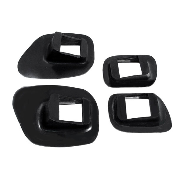 Front and Rear Bumper Arm Grommets (for Passenger models).  Front: 5" W X 7-1/8" L, with 1-7/8" long inner slot.  Rear: 3-1/2" W X 5-1/4" L with, 1-7/8" long inner slot.  4 piece set.