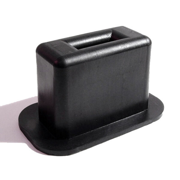 Park Brake Lever Boot.  Base: 4-1/8" long X 2-1/2" wide, with 2-15/16" long slot.  Top: 1-1/8" long inner slot.  Each