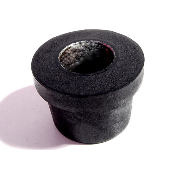 Lower A Arm Bushing.  Made with metal sleeve.  Eight used per car.  1-5/16" upper O.D.. 1" lower O.D., 5/8" I.D. X 15/16" high.  Each