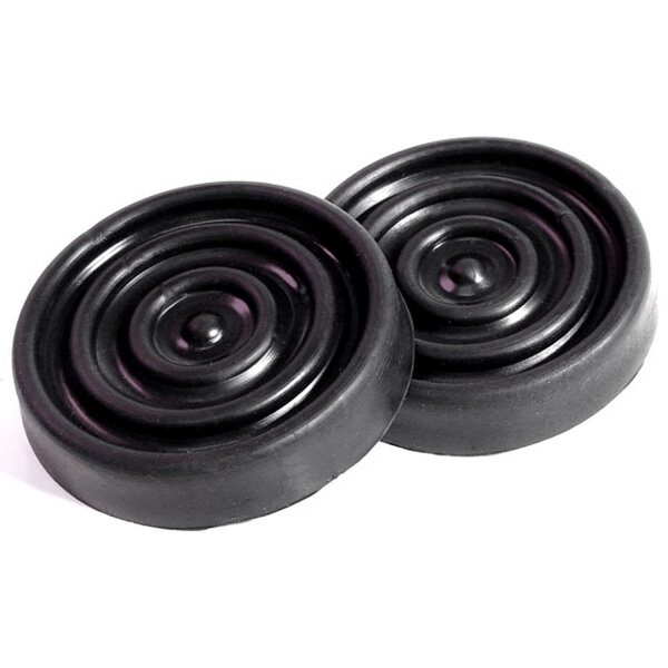Clutch and Brake Pedal Pads.  Made with molded steel core and threaded stud.  3" diameter.  Pair