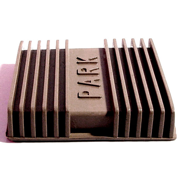 Park Brake Pedal Pad, Saddle Brown.  Ribbed, authentic reproduction.  2-1/4" wide X 2-1/16" long.  Each