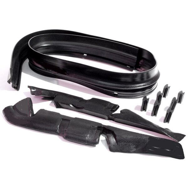 Cowl to Hood Seal.  Ten piece set.  Seal: 44-1/2" long, Side Seals: 10-1/4" long, Seven Bumpers.  Set