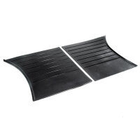 Gravel Shields.  Molded flat without metal backing...