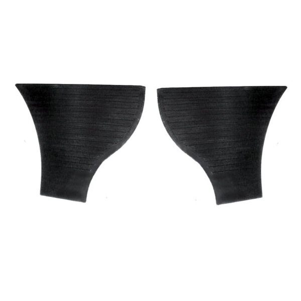 Gravel Shields.  Molded flat, but will conform to curves.  10-1/2" long X 12-1/4" wide at top and 4-1/2" wide at bottom.  Pair