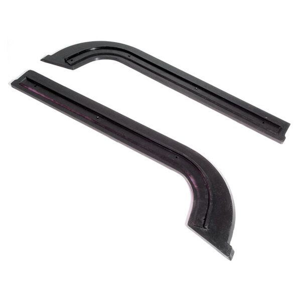 Rear Top Pad Seals for Convertibles.  Made with steel washers molded in holes instead of a steel core that would rust out.  22-1/2" approximate overall length.  Pair R&L