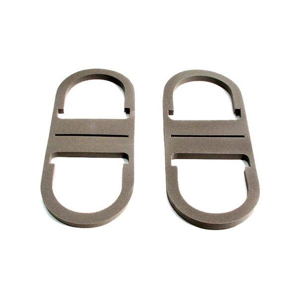 Tail-light Lens Gaskets.  Oval type, made of gray sponge.  7-1/16" long, 2-7/8" wide.  Also see LG 9450.  Pair