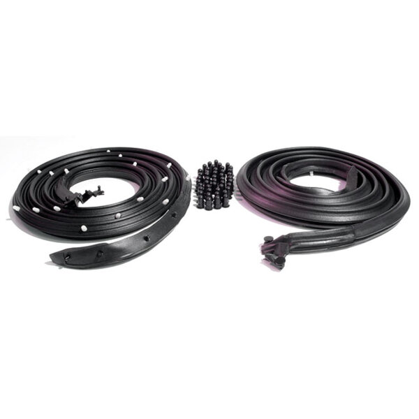 Molded Door Seals with Clips.  For late 63-64 convertibles.  Replaces OEM #4868685/6.  83-3/4" long.  Pair R&L