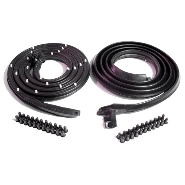 Door Seals, with Clips and Molded Ends.  For 2-Door Hardtops and Convertibles.  Pair R&L