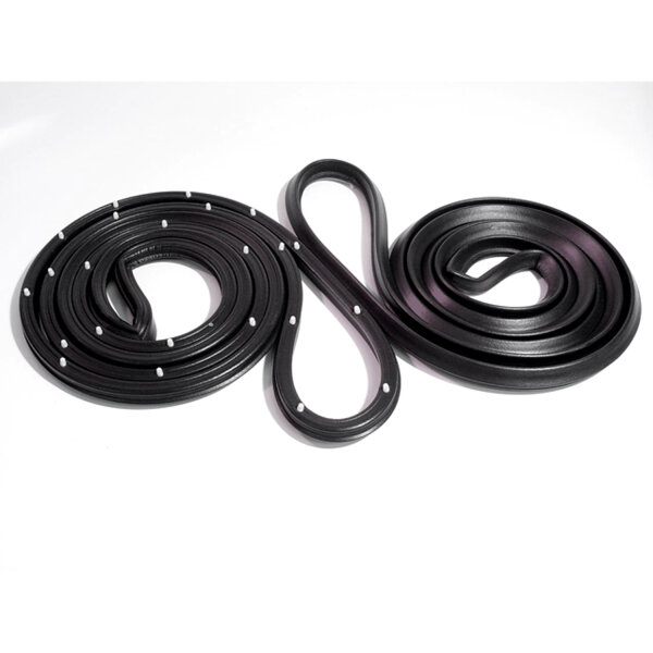 Molded door seals. For 2-door sedan. Proper clips correctly positioned. 148 in. (375.9 cm) L. Pair. R&L.