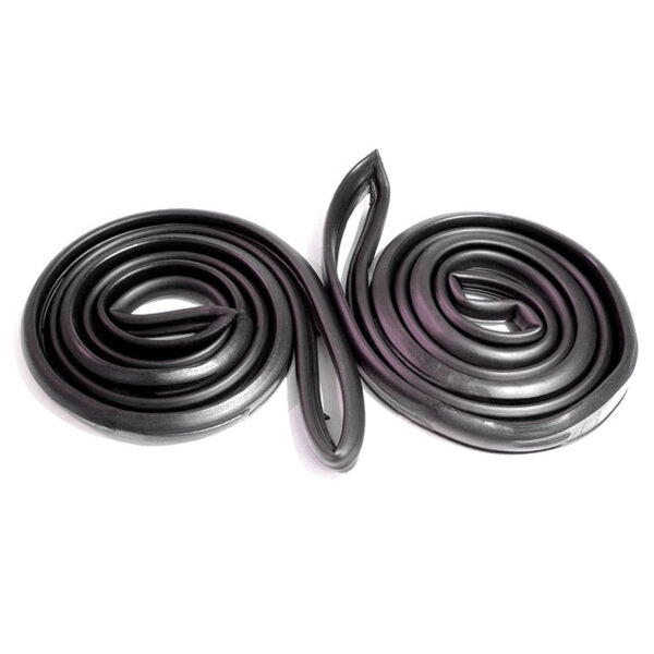 Front molded door seals. For 4-door sedan. (Also fits 66-81 IKA Torino 4-door sedan). Proper clips correctly positioned. 131 in. (332.74 cm). Pair. R&L.