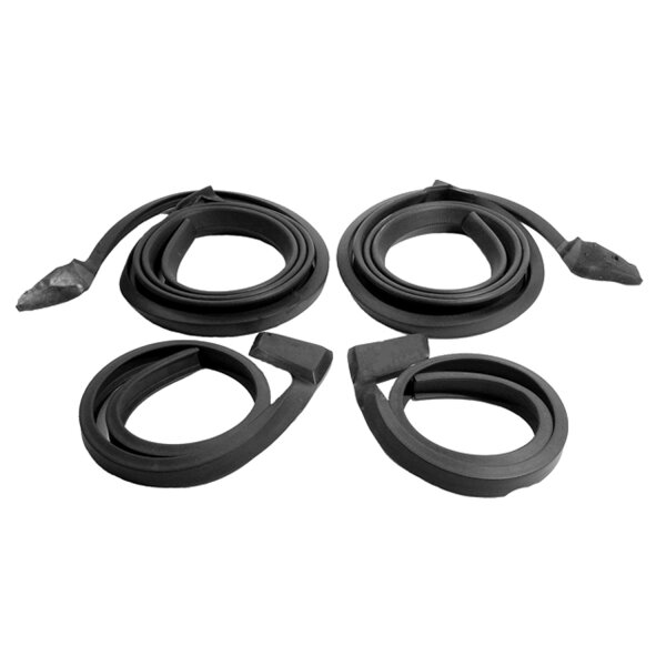 Molded Door Seals for Convertibles Only.  Includes Door Bottom Seals with molded rear corners.  Complete R&L Set