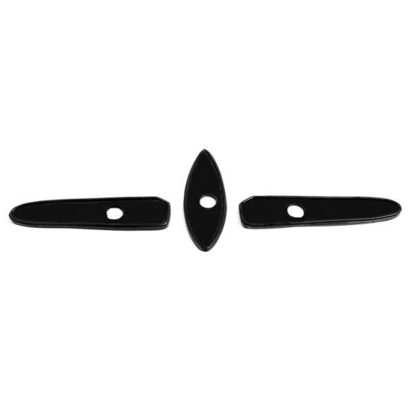 Hood Emblem Pads.  3-1/5" X 3/4" R&L pads.  2-1/2" X 13/16" middle pad.  Set