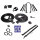 Master kit. Convertible. Molded door seals (LM 12-J), roof-rail seals (RR 1609), pillar post seals (CZ 8107), trunk seal (TK 46-16), park-light gaskets (LG 2003-103), door-lock pillar seals (ALP 5000), door/trunk lock cylinder pads (UM 1600-100), door bum