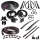 Master Kit. Convertible. Includes door seals (LM 12-B), roof-rail seals (RR 1610), trunk seal (TK 46-16), door lock pillar seals (ALP 5002), (3) lock cylinder pads (UM 1600-100), rear roll-up seals (VS 3-M), door handle pads (MP 989-C ~ 4-pc set), pillar-