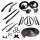 Master Kit. Convertible with plastic inner fenders and with cowl induction. Includes door seals (LM 12-A), roof-rail seals (RR 1610), trunk seal (TK 46-16), door lock pillar seals (ALP 5002), (3) lock cylinder pads (UM 1600-100), rear roll-up seals (VS 3-