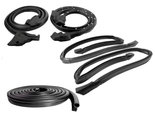 Basic kit. â€™78-â€™80 Buick Regal 2-door coupe. Door (LM 16-JE), roof-rail (RR 5020-M) and trunk (MW00101) seals. 5-piece set.