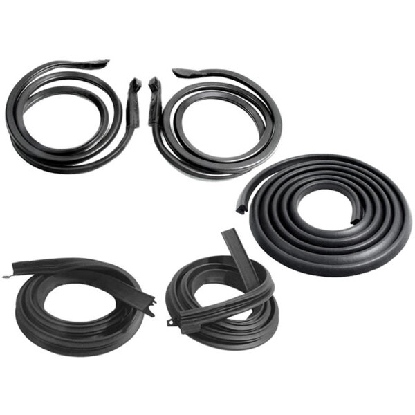 Basic kit. 67-68 Mercury Cougar 2-door hardtop. Includes door (LM 11), roof-rail (RR 6900) and trunk (TK 51-A/14) seals. 5-piece set.