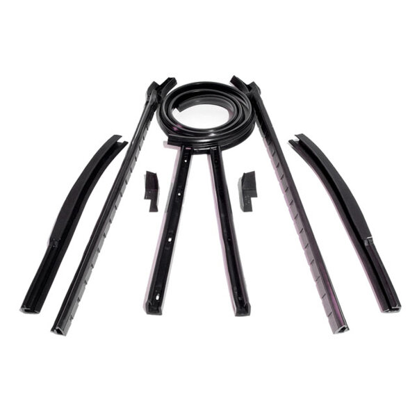 Convertible Top Rail Kit.  9-Piece set includes all right and left side top rail seals, two small rear drip seals, plus the header seal.