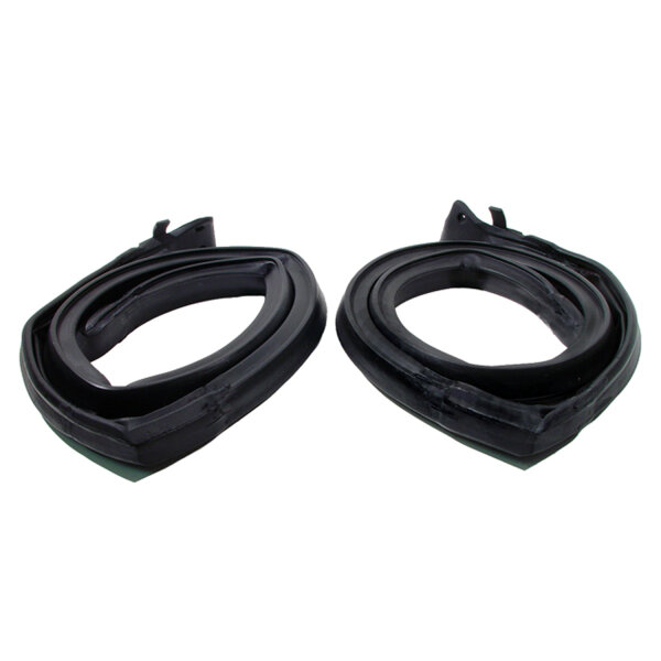 Roof-rail seals. 73-76 Mopar A-body Fastback Coupe with swing-out rear-quarter windows (only). Replaces OEM#s 3582742/3. Pair. R&L.