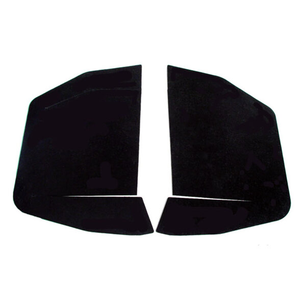 A-Arm Splash Flaps.  Used as dust and mud shield to keep engine compartments clean.  Made from stiff rubber that is identical to original in composition, texture and color.  Pair