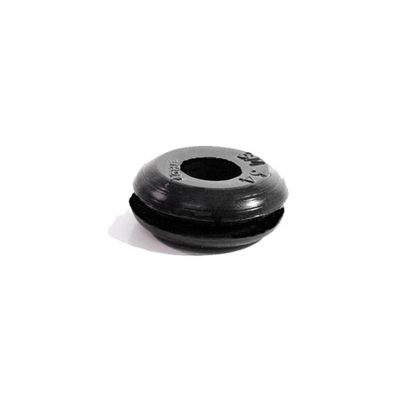 Firewall grommet for headlight and tail-light wires.  Fits 11/16" hole.  5/16" I.D., 15/16" O.D.  Each