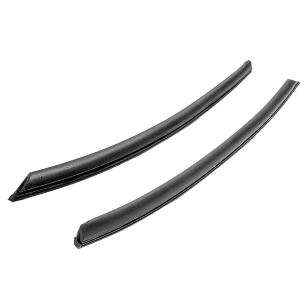 Rear Roll-Up Quarter Window to Side Glass Seals, for Convertibles.  Made with steel cores.  15-1/4" long.  Pair