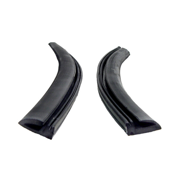 Rear Roll-Up Quarter Window Seals, for 2-Door Hardtop.  Made with steel cores.  13-5/8" Long.  Pair
