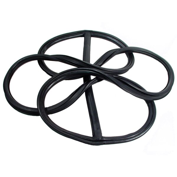 Vulcanized Windshield Seal.  For models with body style 32511, 69 and 71 with reveal molding and division bar.  Includes molded-in division bar.  Each