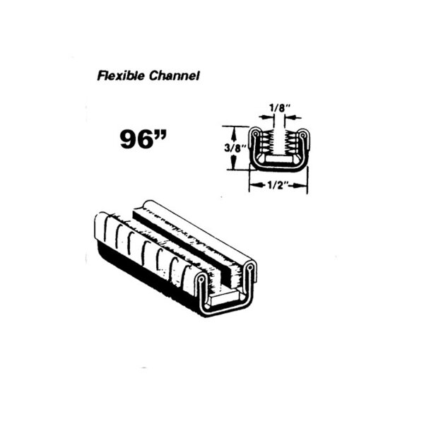 Flexible glass-run channel. Rubber covered and pile lined. Unbeaded. 96 in. long. Each. NOTE: $20 special shipping charge applies for domestic orders. Call or email for overseas shipping costs. Part can be sectioned in two or three equal lengths to reduce