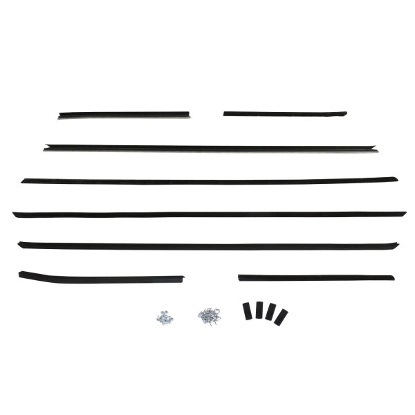 Window Sweeper Kit, for Convertible with Special Molding and Deluxe Interior.  8-Piece Kit
