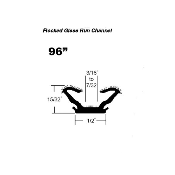 Flocked Window Channel.  96" Piece.  Each