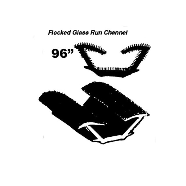 Flocked Glass Run Channel.  For models with framed side glass.  96" Piece.  Each