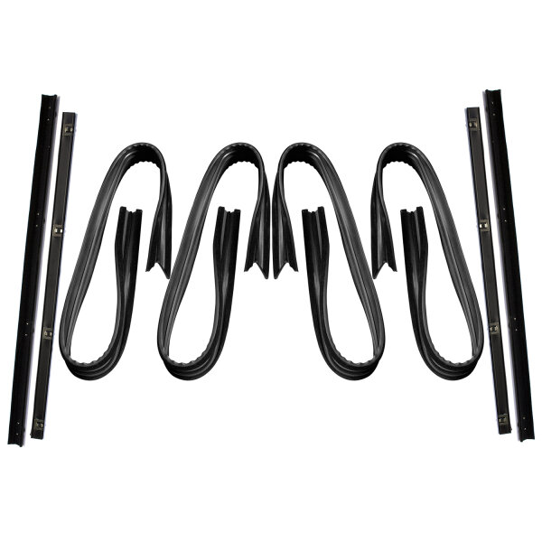 Window Sweepers and Glass Run Window Channels. Fits 71-79 Dodge B-series and 74-79 Plymouth PB-series full size vans. 8-piece kit includes both left-side and right-side inner and outer window sweepers and front upper and division bar glass run window
