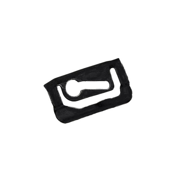 Rear Quarter Window Molding Clip.  Made of steel.  3/4" x 1-3/8".  Each
