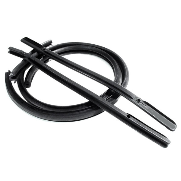Rear Vent Window Seals, for 4-Door Sedans.  Each side has piece 41" long and 21-1/4" long.  4-Piece Set.