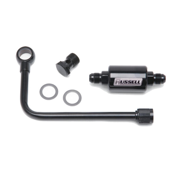 Benzinleitung Edelbrock Schwarz mit Filter Russel
