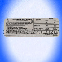 Aufkleber "Vehicle Emission Control" Chevrolet...