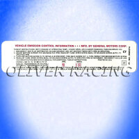 Aufkleber "Vehicle Emission Control" Chevrolet...