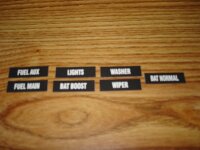 GMC Wohnmobil Dash Labels set mit 7 stk